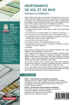 Revêtements de sols et de murs - intérieurs et extérieurs - Extrait 1