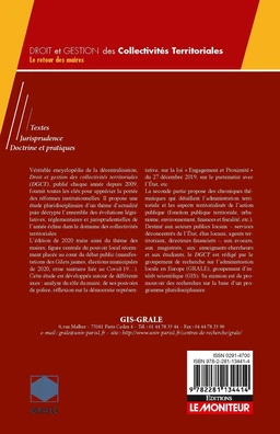 Droit et Gestion des Collectivités Territoriales - 2020 - Extrait 1
