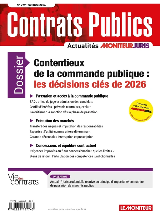 ACCP n° 279 octobre 2026 -  Collectif - Le Moniteur